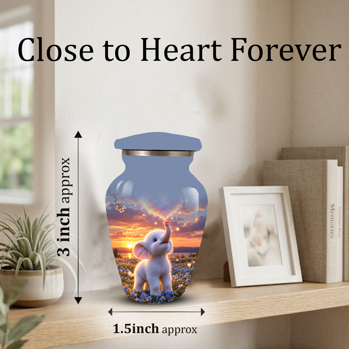 Elephant Cremation Urn for Ashes | Personalized Elephant Memorial Urn | Cute Elephant Urn