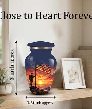 American Flag Cremation Urn for Dad – Patriotic Memorial Urn for Father, Veteran & Adult Male Ashes