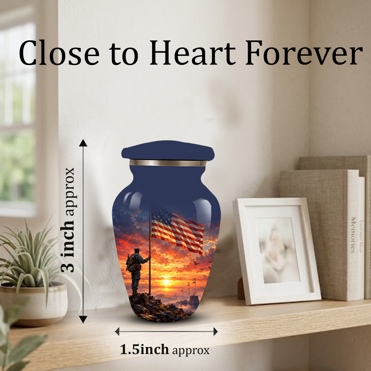 American Flag Cremation Urn for Dad – Patriotic Memorial Urn for Father, Veteran & Adult Male Ashes