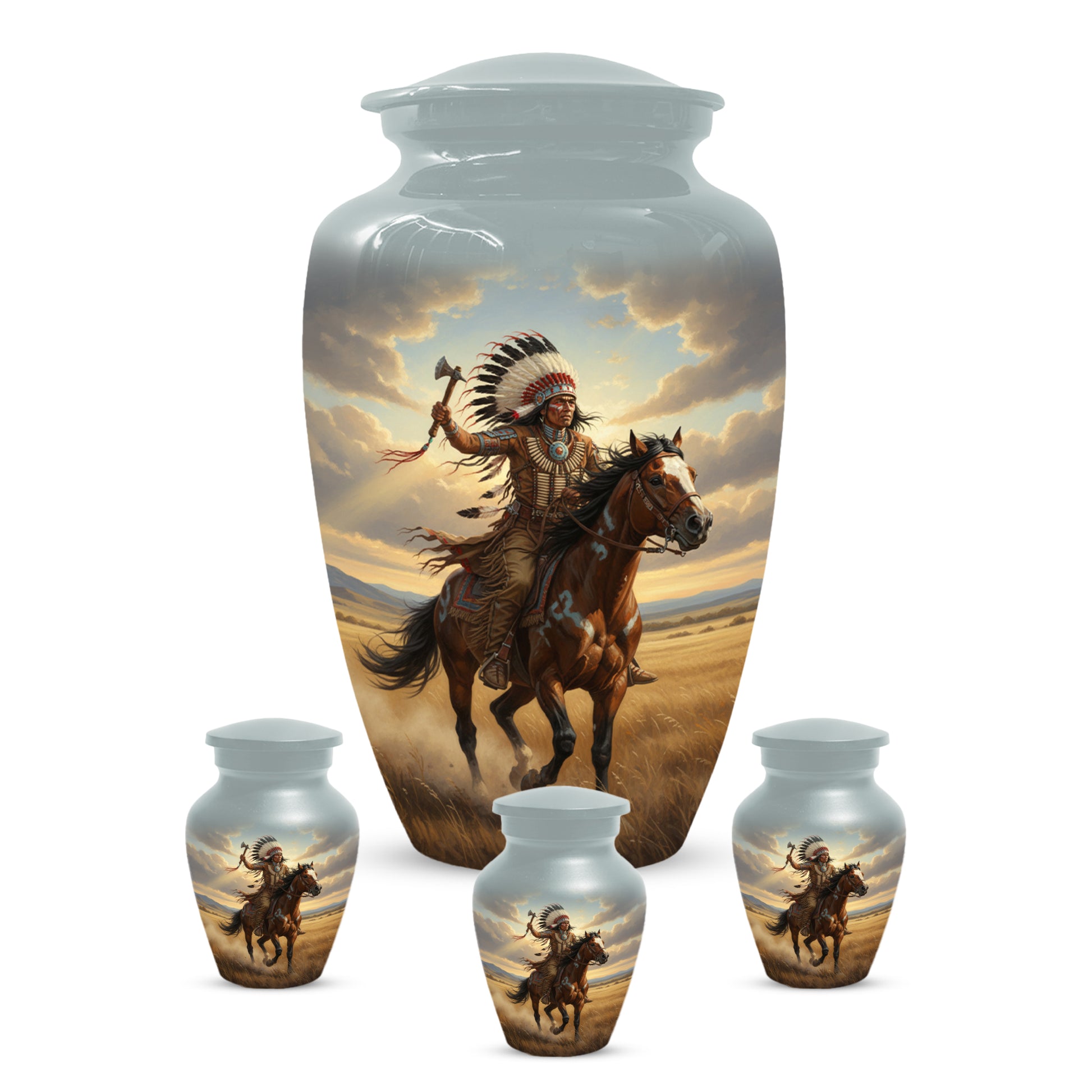 Warrior Horse Urn for Mom & Women | Unique Adult Female Cremation Urn for Human Ashes