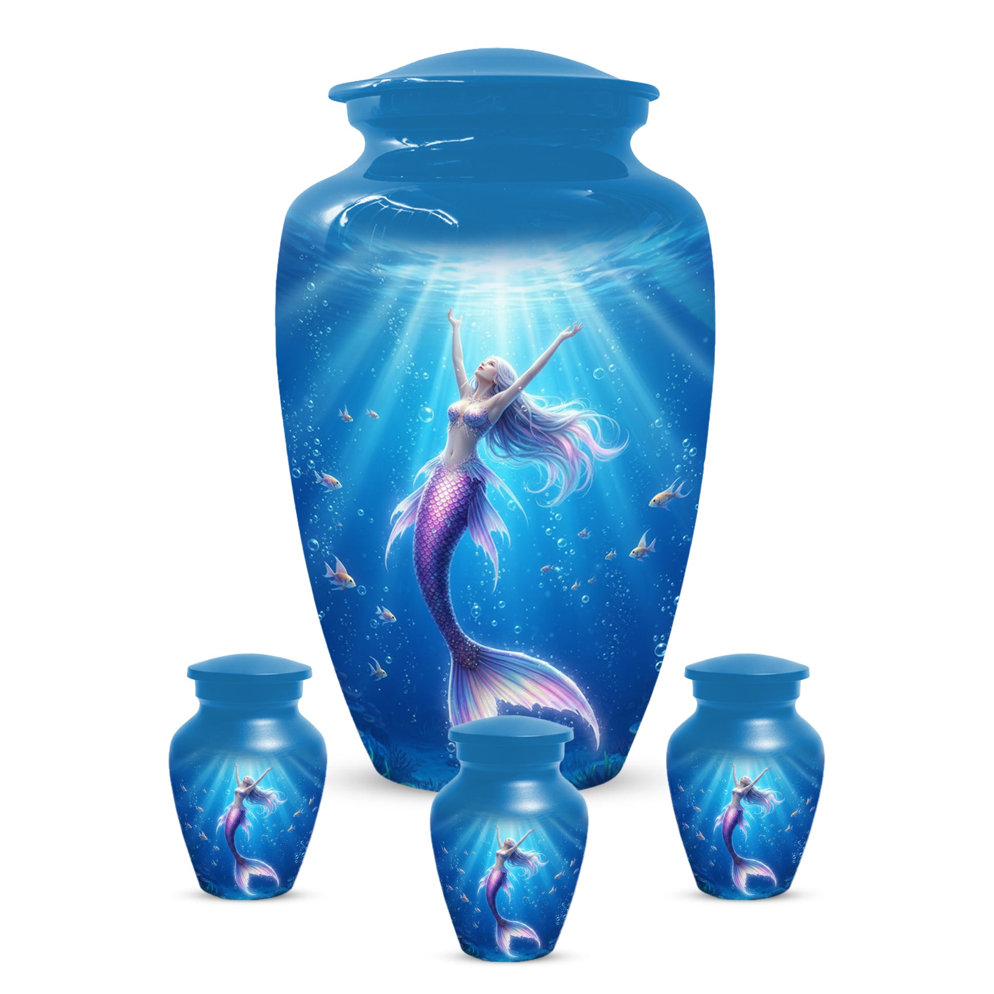 Ocean Mermaid Urn for Mom – Personalized  Memorial Urns for Female