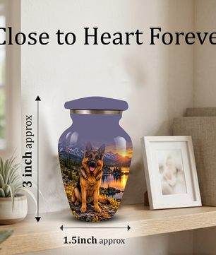 Personalized German Shepherd Cremation Urn for Ashes, Dog Memorial Urn, Custom Pet Urn
