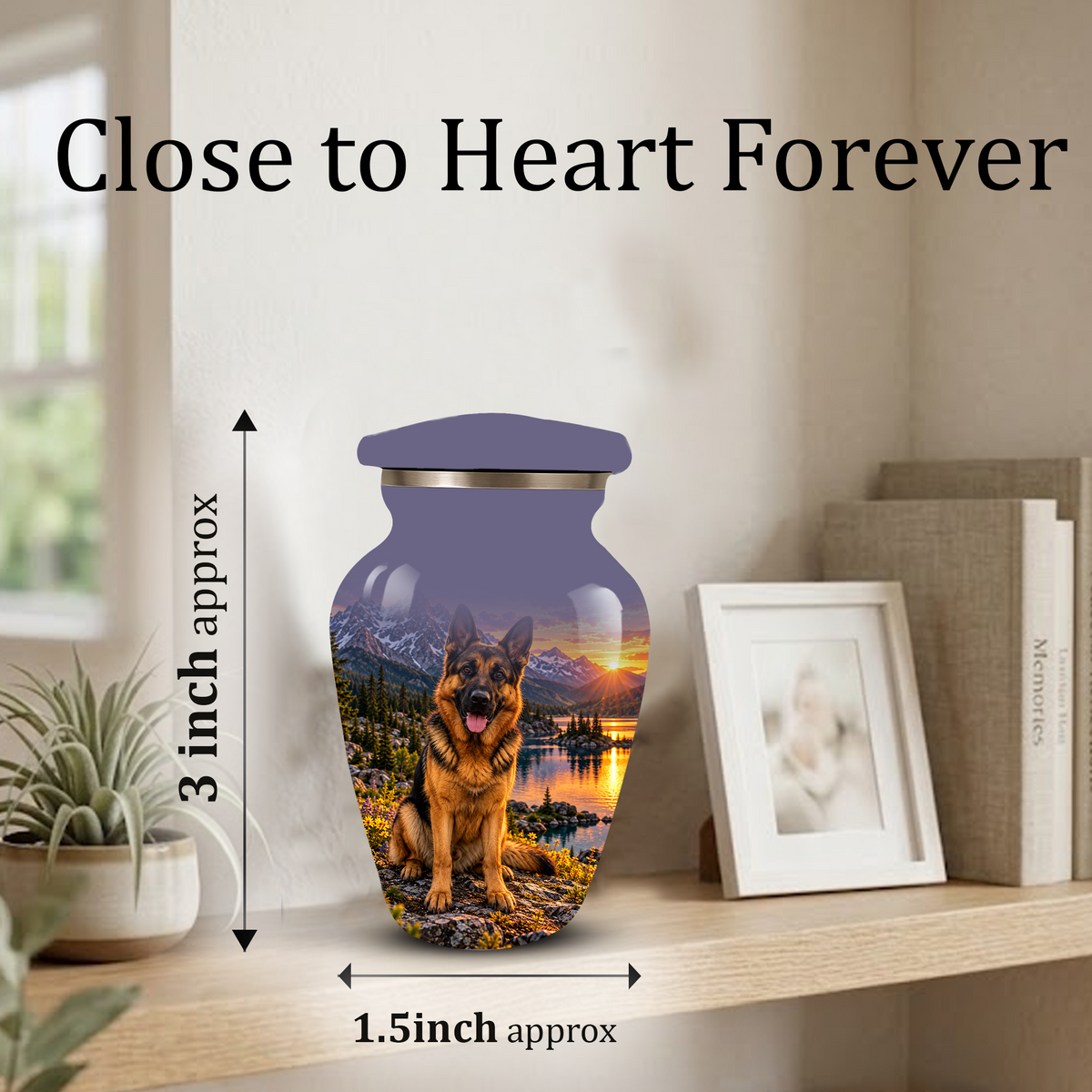 Personalized German Shepherd Cremation Urn for Ashes, Dog Memorial Urn, Custom Pet Urn
