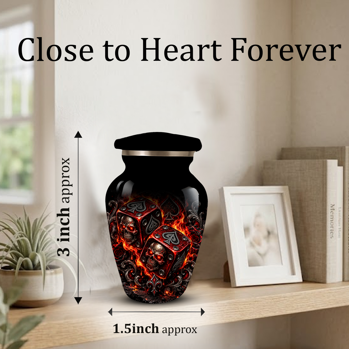 Skull Dice Cremation Urn for Ashes | Personalized Adult Memorial Urn