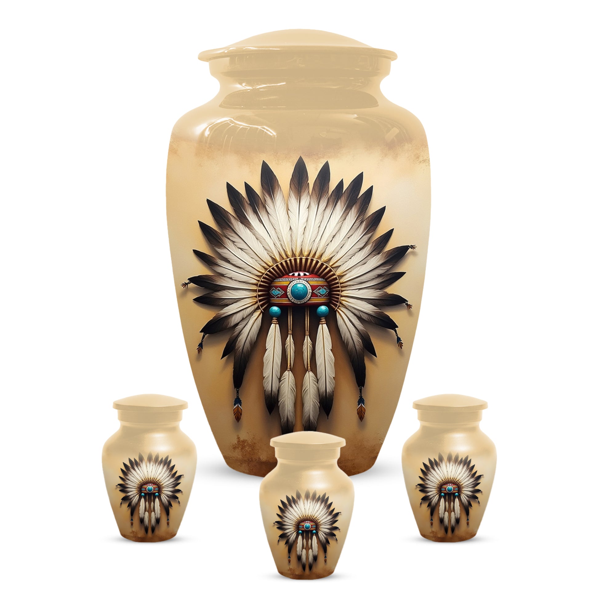 Native Urn for Human Ashes | Native American Inspired Adult Cremation Urn Memorial