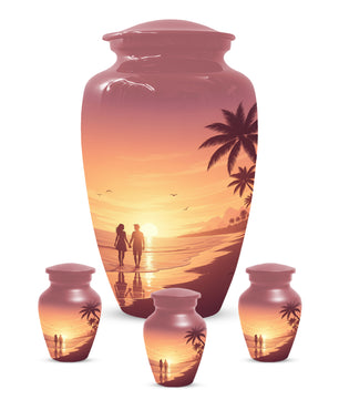 Beach Sunset Cremation Urn for Human Ashes | Personalized Adult Urn, Ocean Theme Urn & Beach Keepsake Urn
