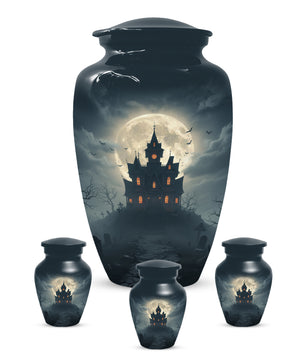 Gothic Haunted House Adult Urn for Human Ashes | Halloween Memorial Adult Cremation Urn for Ashes