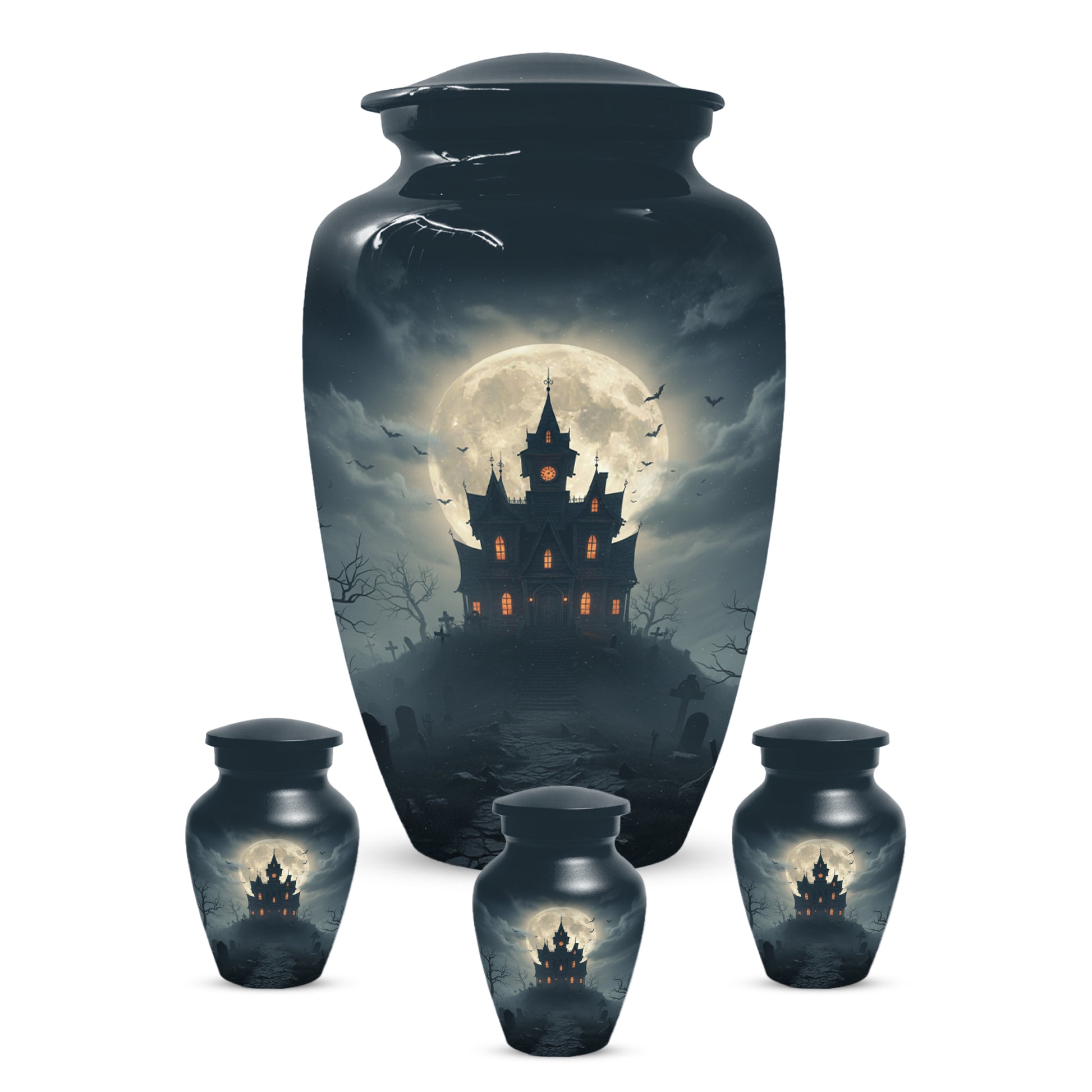 Gothic Haunted House Adult Urn for Human Ashes | Halloween Memorial Adult Cremation Urn for Ashes