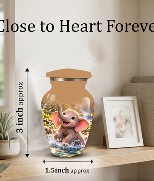 Cute Elephant Cremation Urn for Ashes | Personalized Elephant Memorial Urn | Baby Elephant Urn