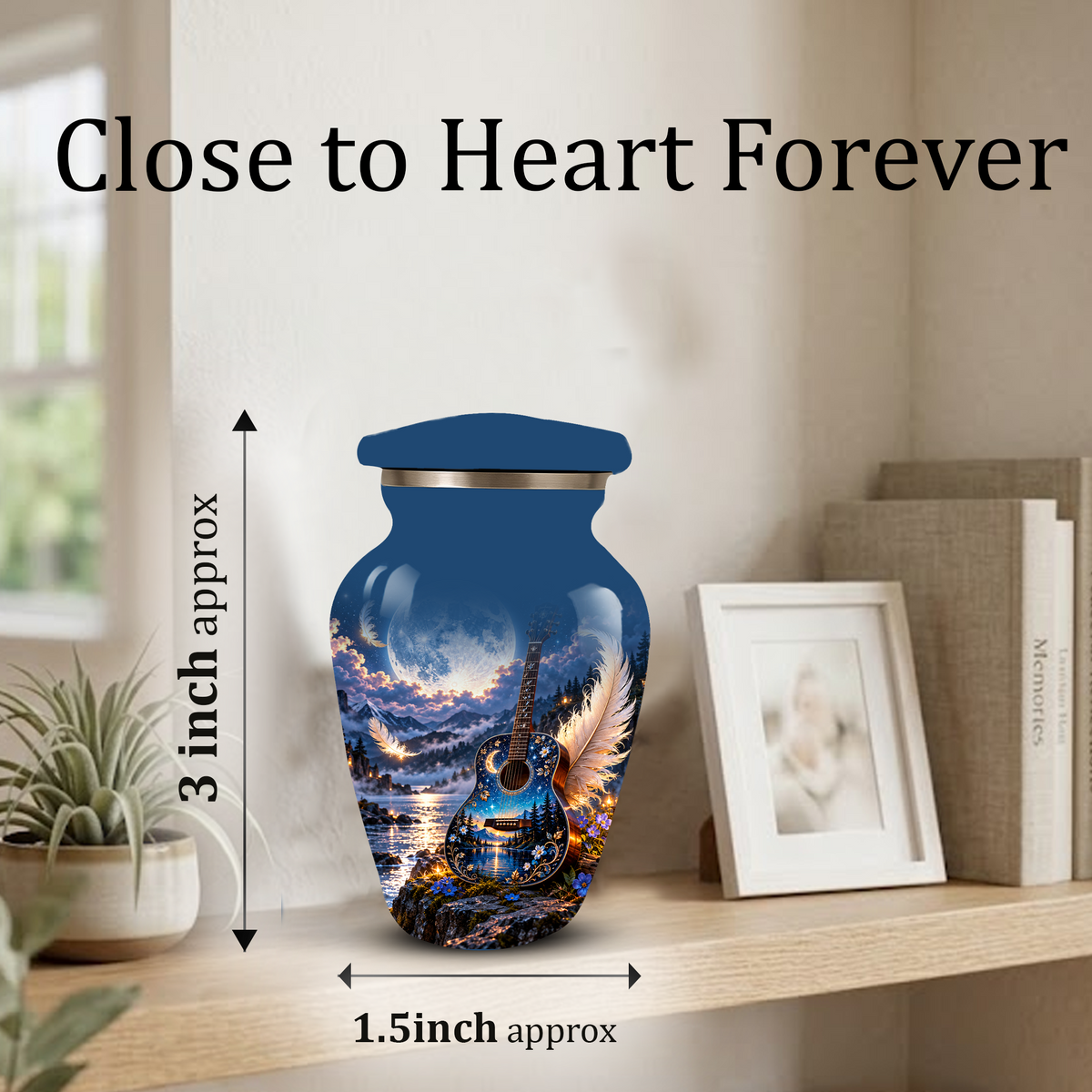 Personalized Guitar Cremation Urn for Ashes, Musical Tribute Urn for Human Ashes
