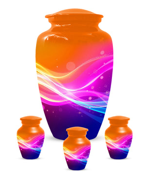 Modern Abstract Cremation Urn for Ashes – Colorful Adult Funeral Urns