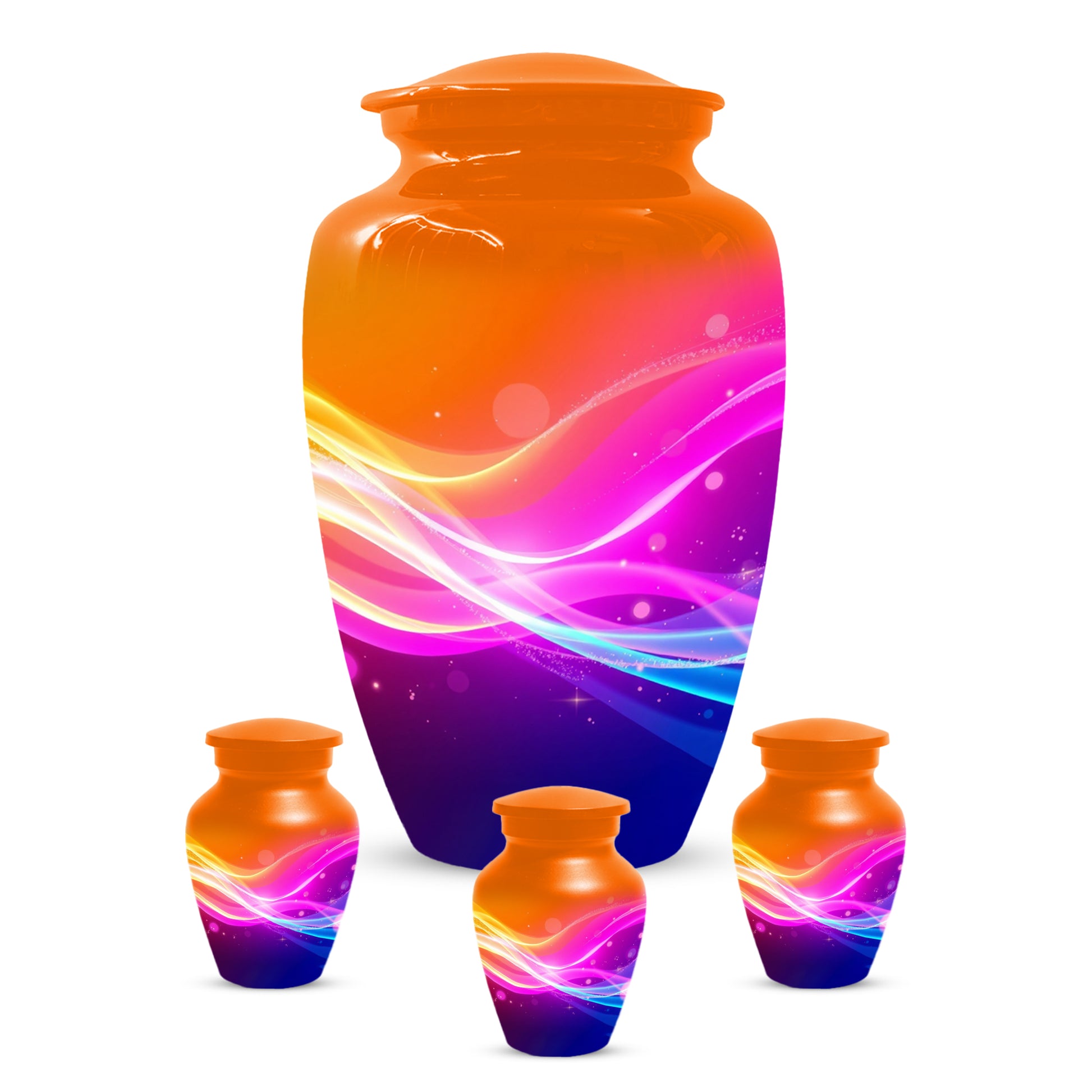 Modern Abstract Cremation Urn for Ashes – Colorful Adult Funeral Urns