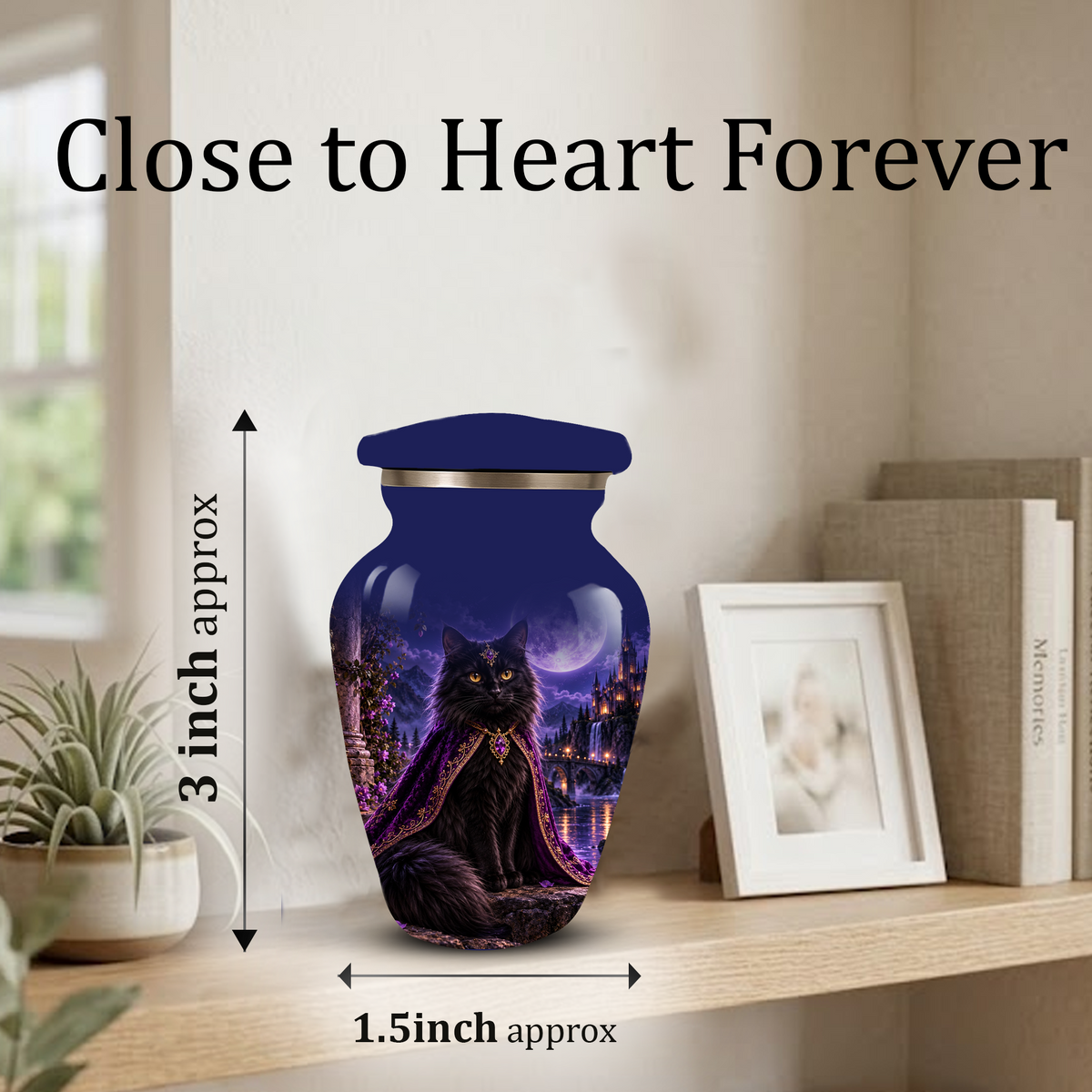 Personalized Cat Urn for Ashes | Custom Pet Urn for Cats | Handmade Metal Cat Memorial Urn