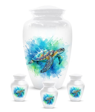 Turtle Urn for Human Ashes | Peaceful Turtle Adult Cremation Urn & Nature Memorial