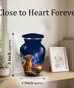 Personalized Cat Cremation Urn for Ashes, Galaxy Cat Adult Memorial Urn, Custom Pet Urn