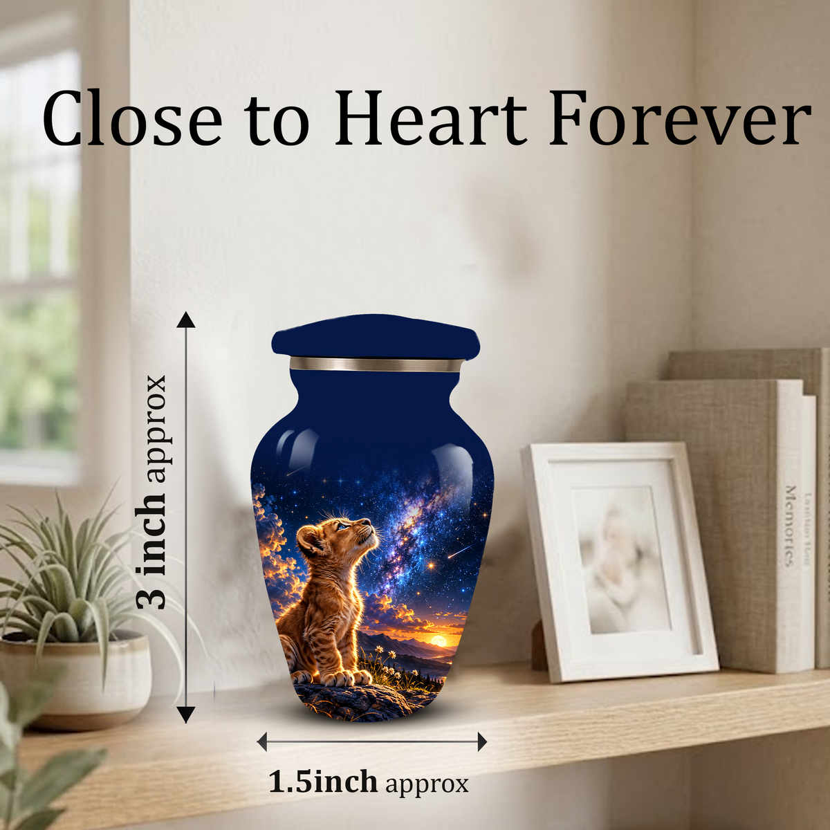Personalized Cat Cremation Urn for Ashes, Galaxy Cat Adult Memorial Urn, Custom Pet Urn