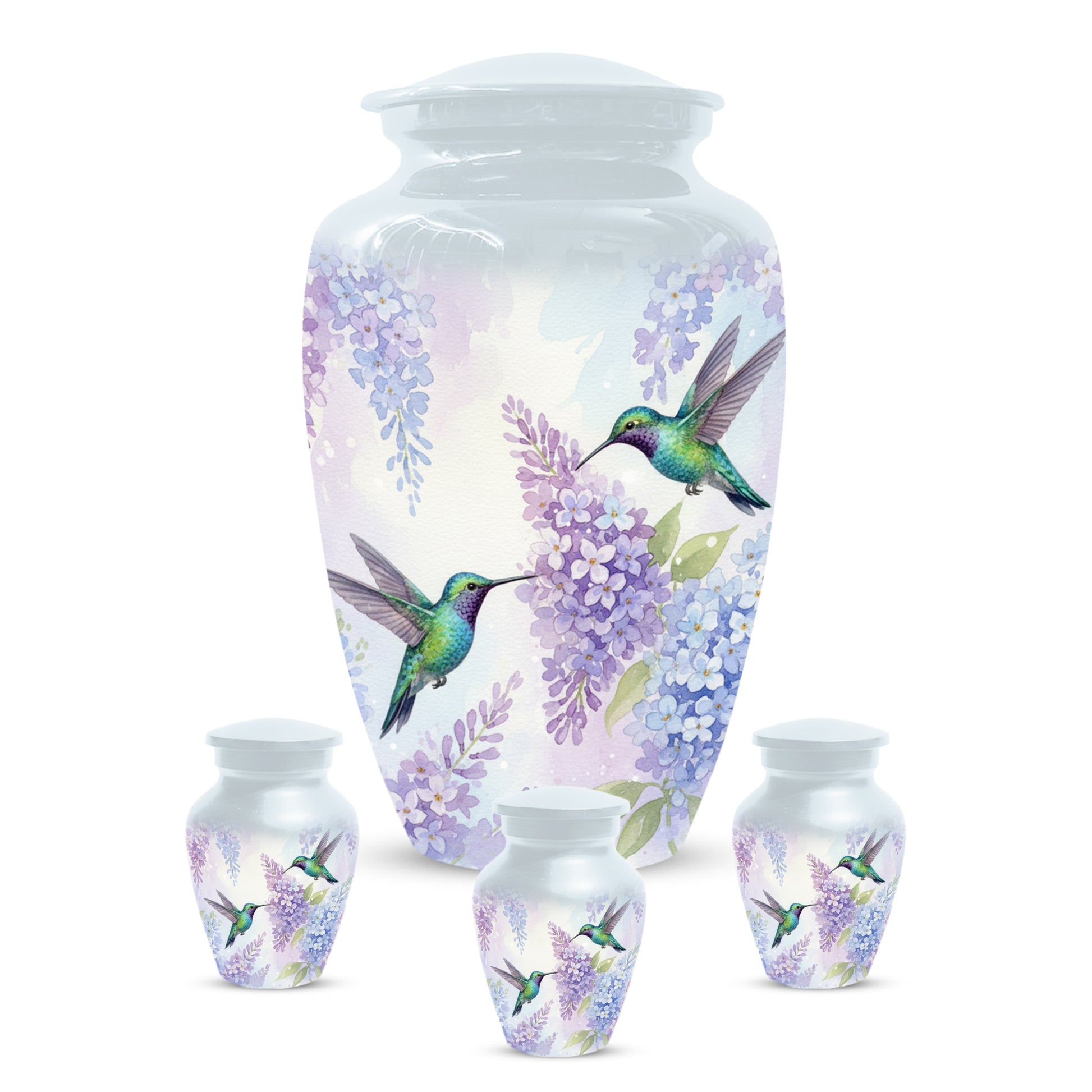 Hummingbird Floral Adult Urn for Human Ashes | Personalized Adult Cremation Urn