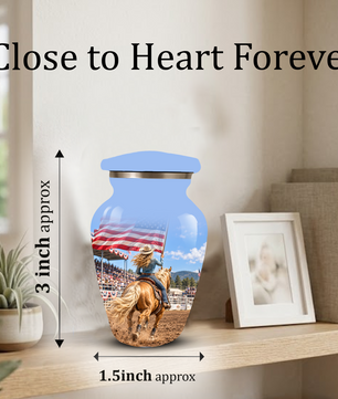 American Flag Cremation Urn – Personalized Cowgirl & Western Memorial Urn for Ashes