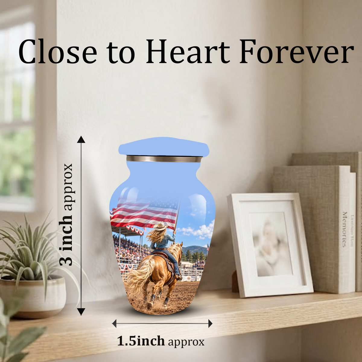 American Flag Cremation Urn – Personalized Cowgirl & Western Memorial Urn for Ashes