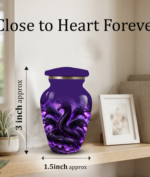 Purple Dragon Cremation Urn for Ashes | Personalized Dragon Memorial Urn | Three Headed Dragon Adult Urn