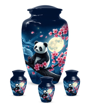 Panda Moon Urn for Ashes - Personalized Cherry Blossom Memorial for Mom | Cremation Urns for Mother