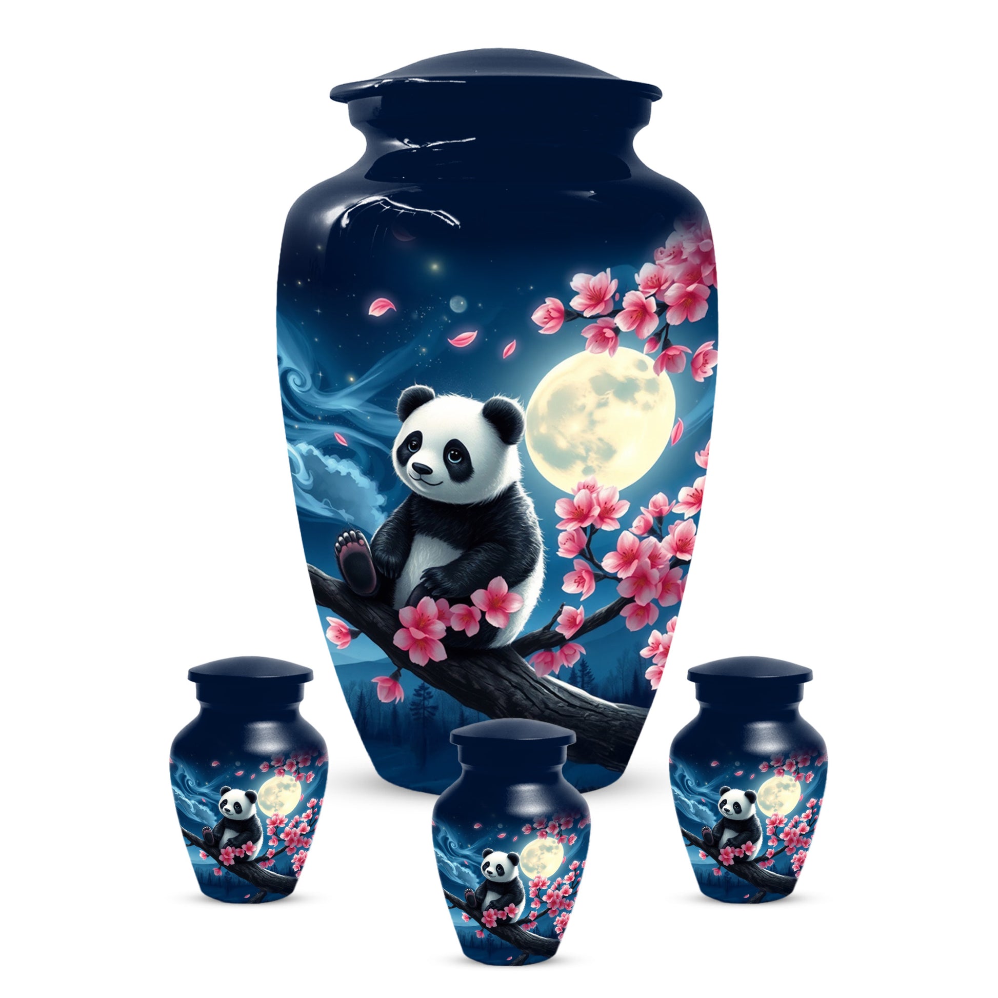 Panda Moon Urn for Ashes - Personalized Cherry Blossom Memorial for Mom | Cremation Urns for Mother