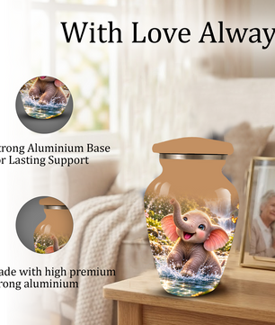Cute Elephant Cremation Urn for Ashes | Personalized Elephant Memorial Urn | Baby Elephant Urn