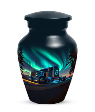 Semi Truck Cremation Urn for Ashes - Personalized Trucker Memorial for Dad | Big Rig Funeral Urns for Adult Male