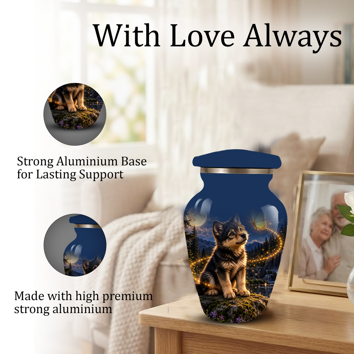 Personalized Dog Cremation Urn for Ashes – Custom Pet Memorial Urn for Dogs