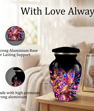 Personalized Adult Cremation Urn for Ashes, Jeweled Butterfly Memorial Urn, Custom Butterfly Urn
