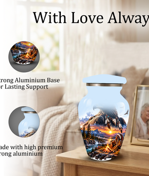 Personalized Adult Cremation Urn for Ashes, Native American Eagle Memorial Urn