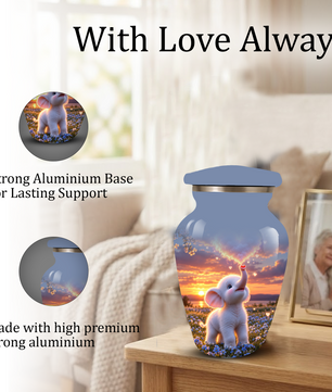 Elephant Cremation Urn for Ashes | Personalized Elephant Memorial Urn | Cute Elephant Urn