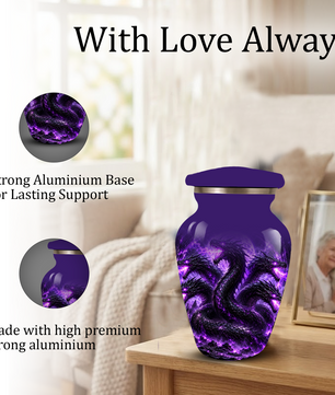 Purple Dragon Cremation Urn for Ashes | Personalized Dragon Memorial Urn | Three Headed Dragon Adult Urn
