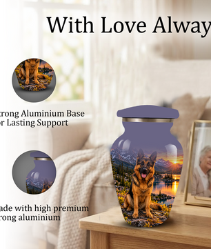 Personalized German Shepherd Cremation Urn for Ashes, Dog Memorial Urn, Custom Pet Urn