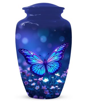 Blue Butterfly Urn for Ashes, Custom Butterfly Cremation Urn