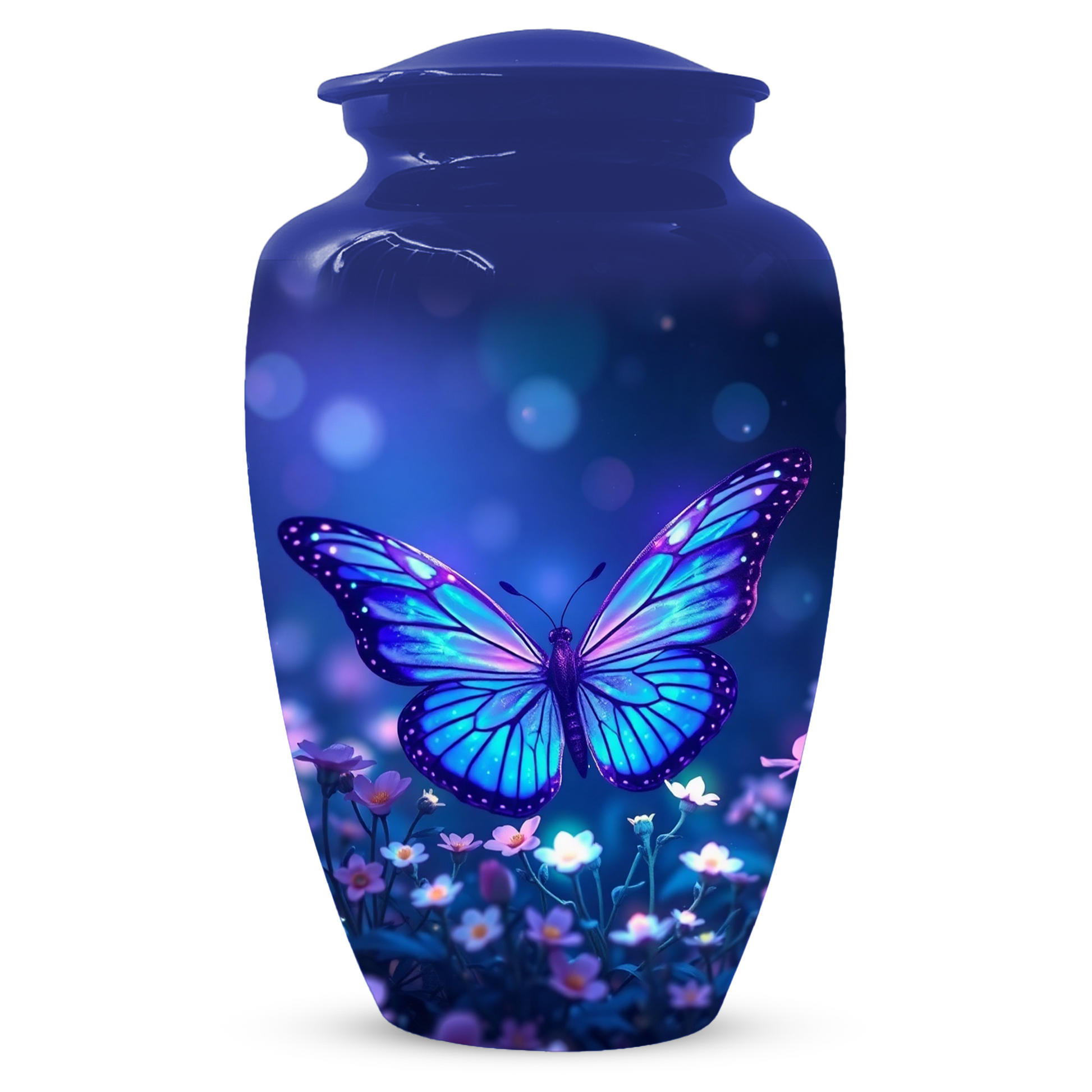 Blue Butterfly Urn for Ashes, Custom Butterfly Cremation Urn