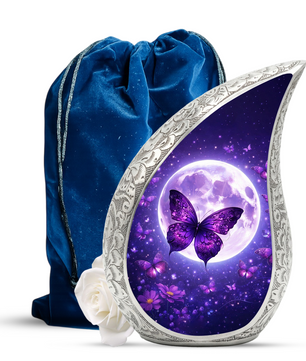 Purple Butterfly Adult Urn for Human Ashes – Premium Purple Butterfly Cremation Urn