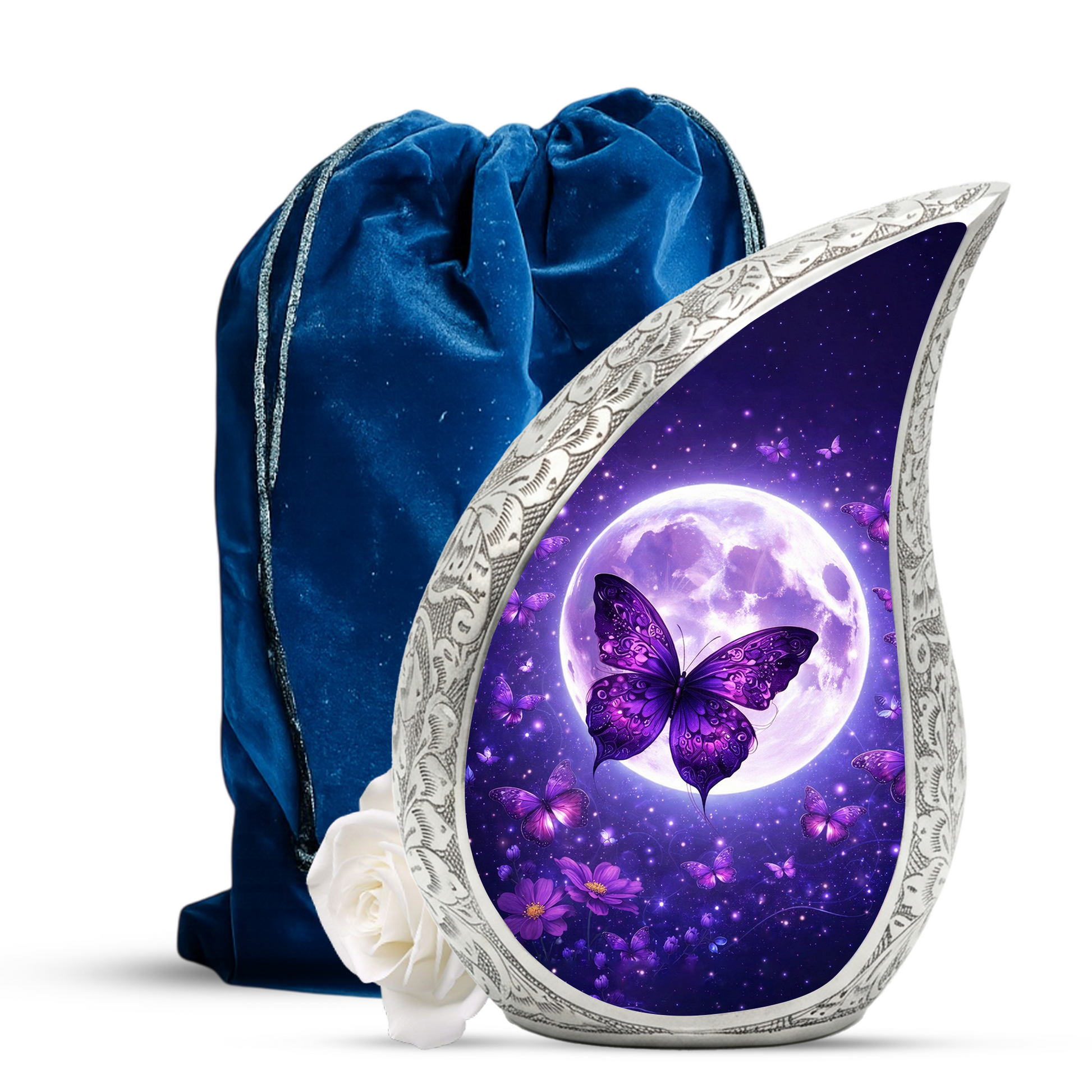 Purple Butterfly Adult Urn for Human Ashes – Premium Purple Butterfly Cremation Urn