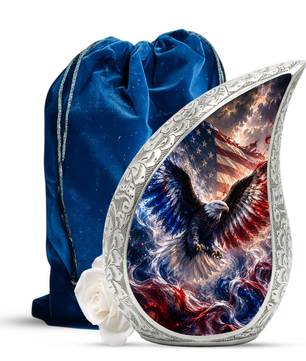 Patriotic Eagle Urn for Human Ashes | American Flag Adult Cremation Urn Memorial