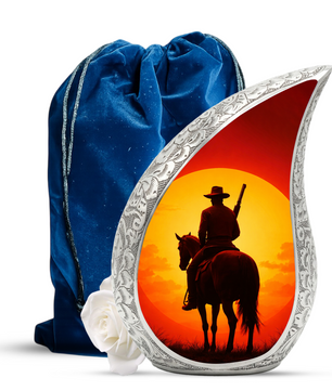 Personalized Cowboy Urn for Dad, Western Memorial Keepsake Ashes