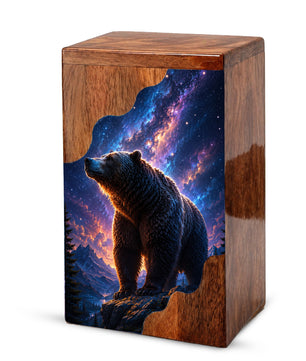 Bear Wooden Cremation Urn – Personalized Memorial Urn for Human Ashes