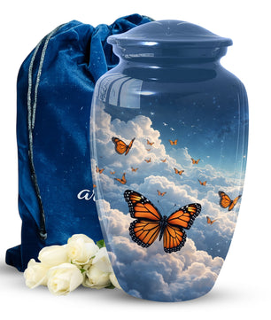 Monarch Butterfly Urn for Mom | Butterfly Cremation  Large Urn for Ashes | Memorial Urn for Women