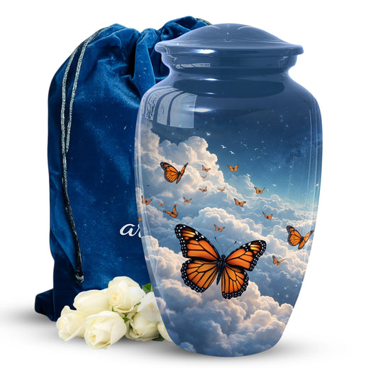 Monarch Butterfly Urn for Mom | Butterfly Cremation  Large Urn for Ashes | Memorial Urn for Women