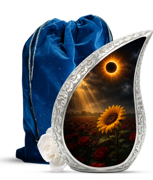 Sunflower Cremation Urn for Human Ashes | Sunflower & Rose Urn