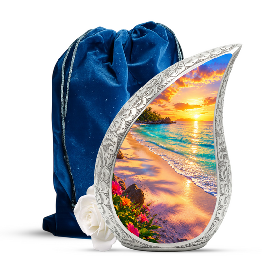 Ocean Beach Urn for Mom, Ocean Cremation Urn for Women | Keepsake Urn For Ashes