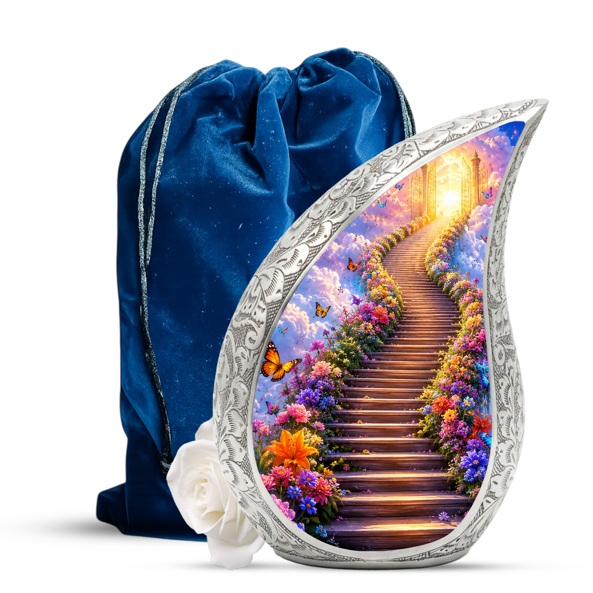 Heaven Gate Butterfly Urn for Ashes - Personalized Adult Cremation Urn with Butterflies | Memorial Funeral Urn for Adult Ashes