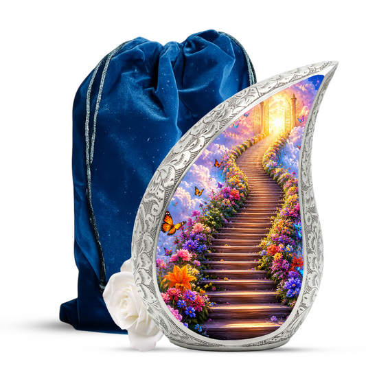 Heaven Gate Butterfly Urn for Ashes - Personalized Adult Cremation Urn with Butterflies | Memorial Funeral Urn for Adult Ashes