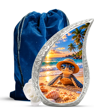 Turtle Cremation Urn for Ashes, Sea Turtle Memorial Urn, Beach Adult Urn