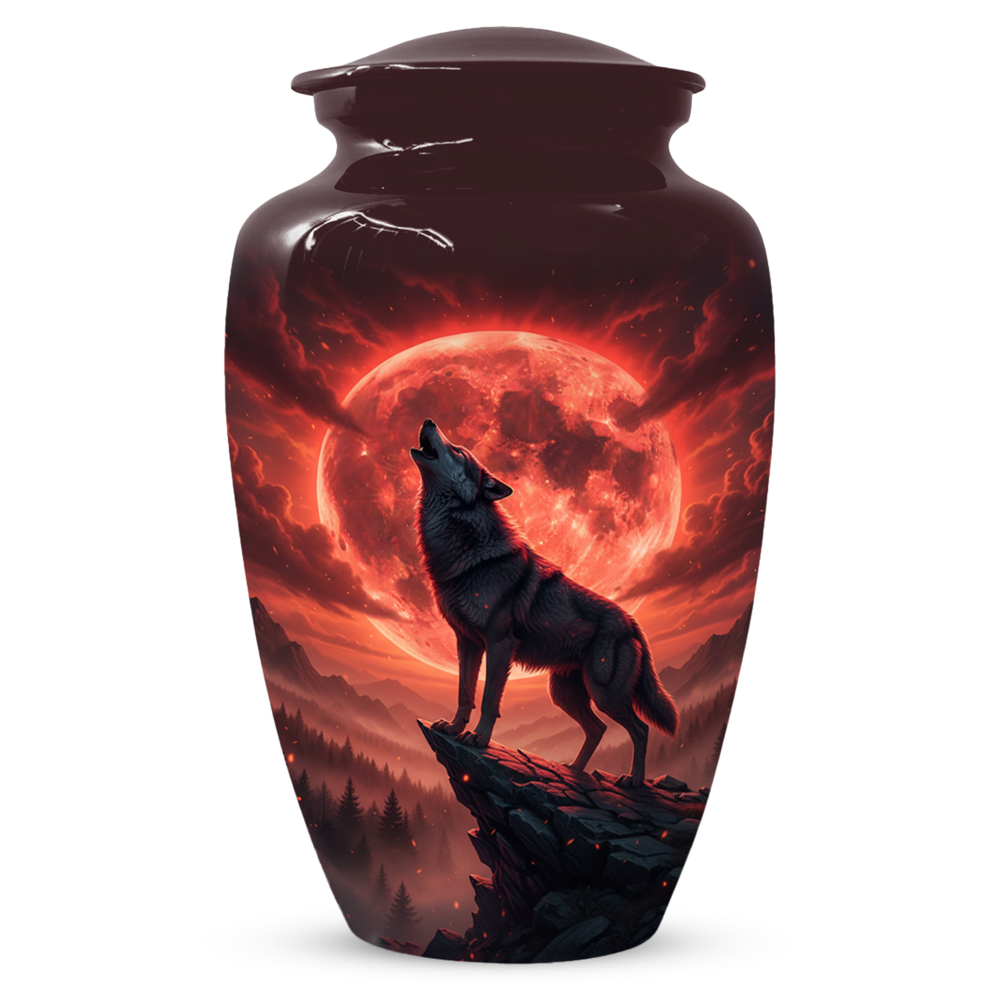 Wolf Urn for Dad – Custom Howling Wolf Cremation Urns for Ashes