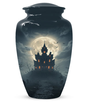 Gothic Haunted House Adult Urn for Human Ashes | Halloween Memorial Adult Cremation Urn for Ashes